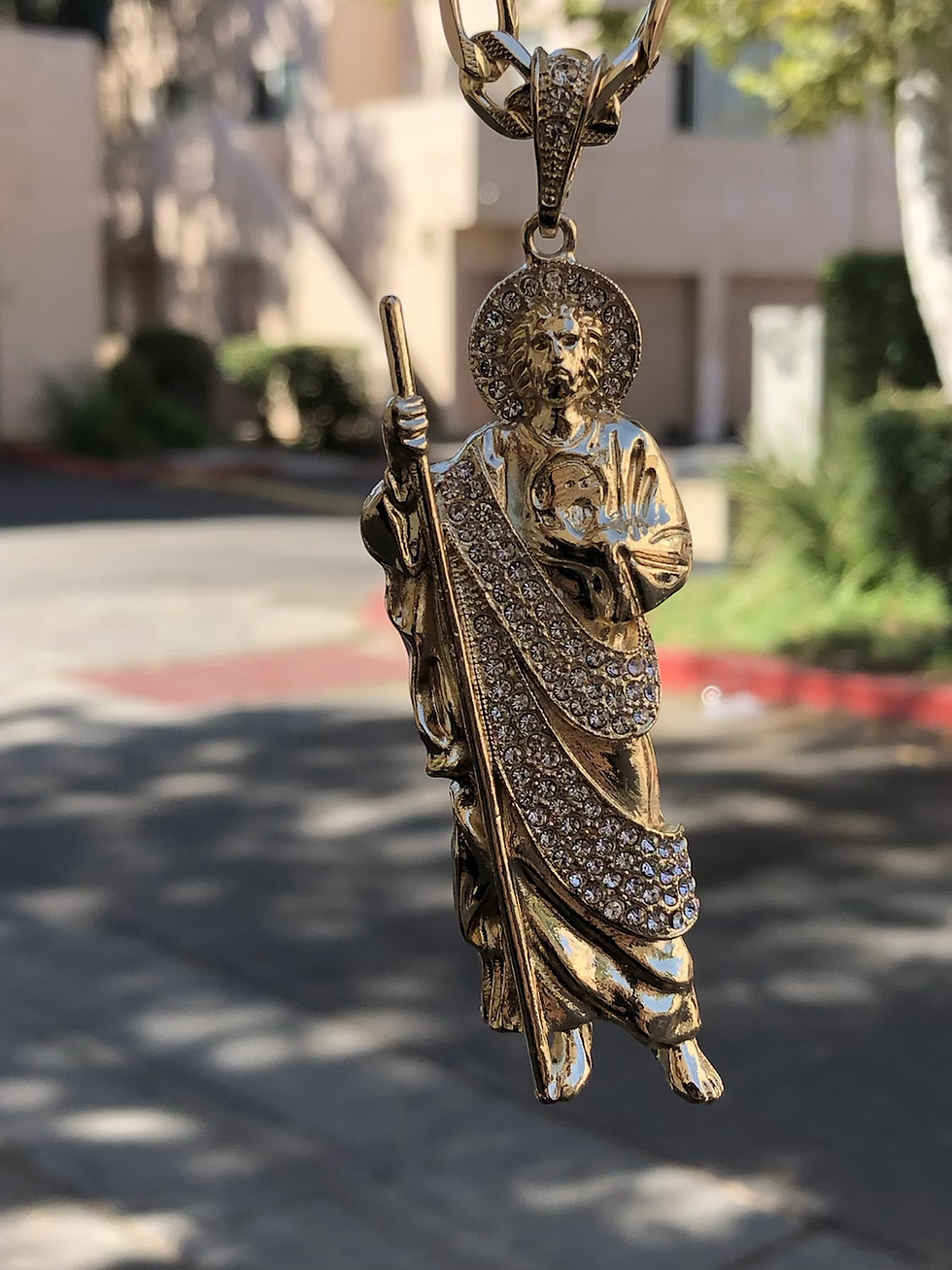 XL San Judas (white stones)