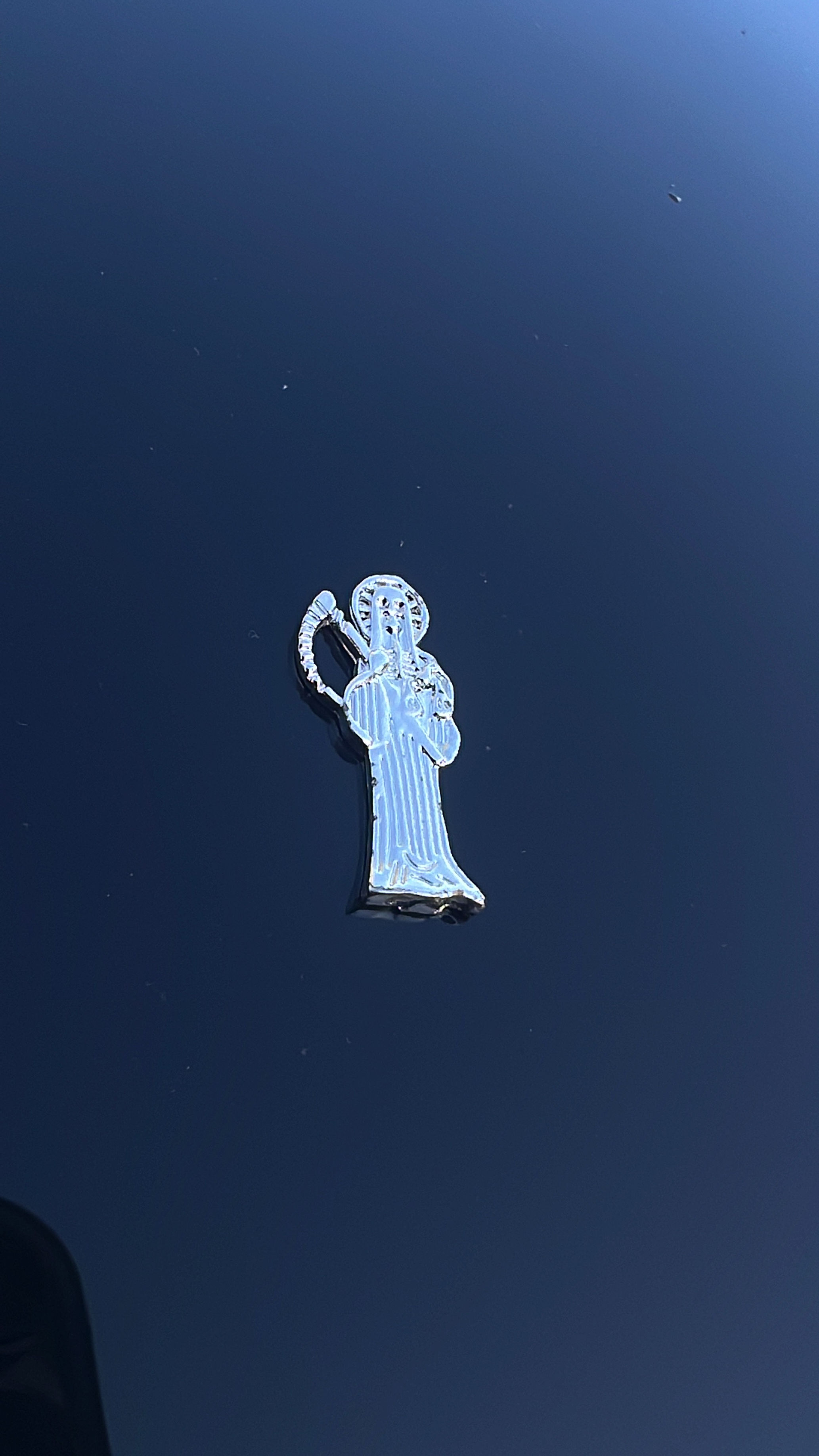 Santa Muerte Nail charm (white gold tone) (tono oro blanco)