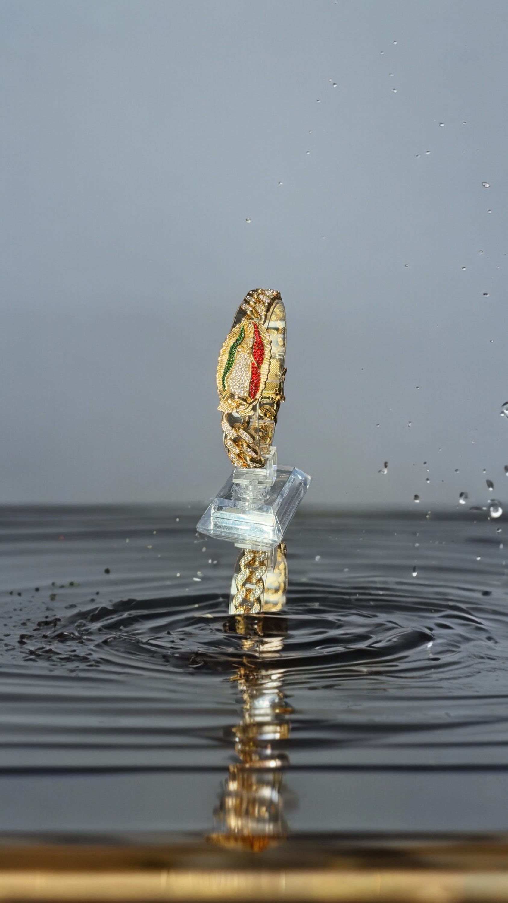 Virgencita BRACLETS  with Cz stones (8.5 inch)