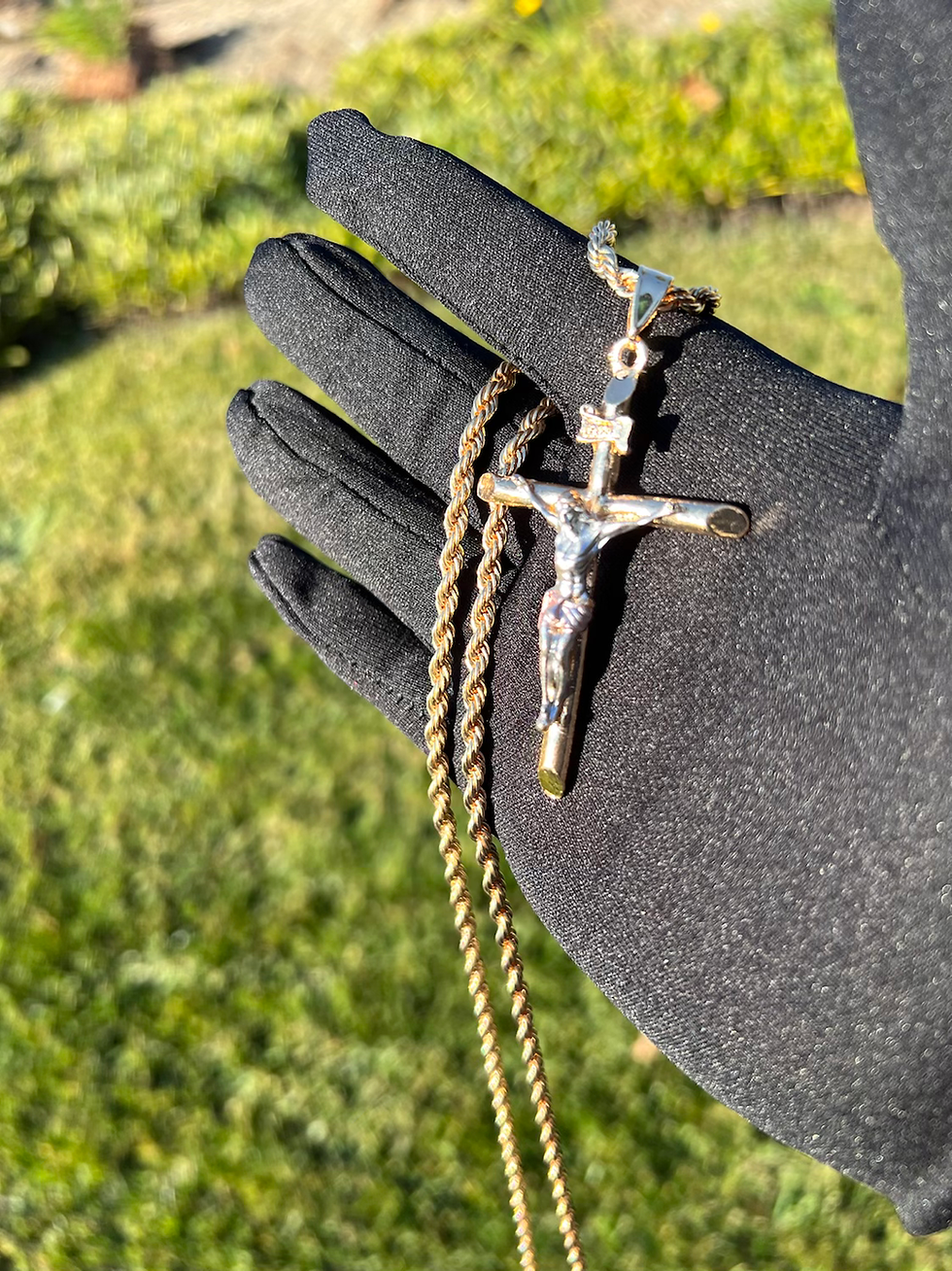 3 tone crucifix cross