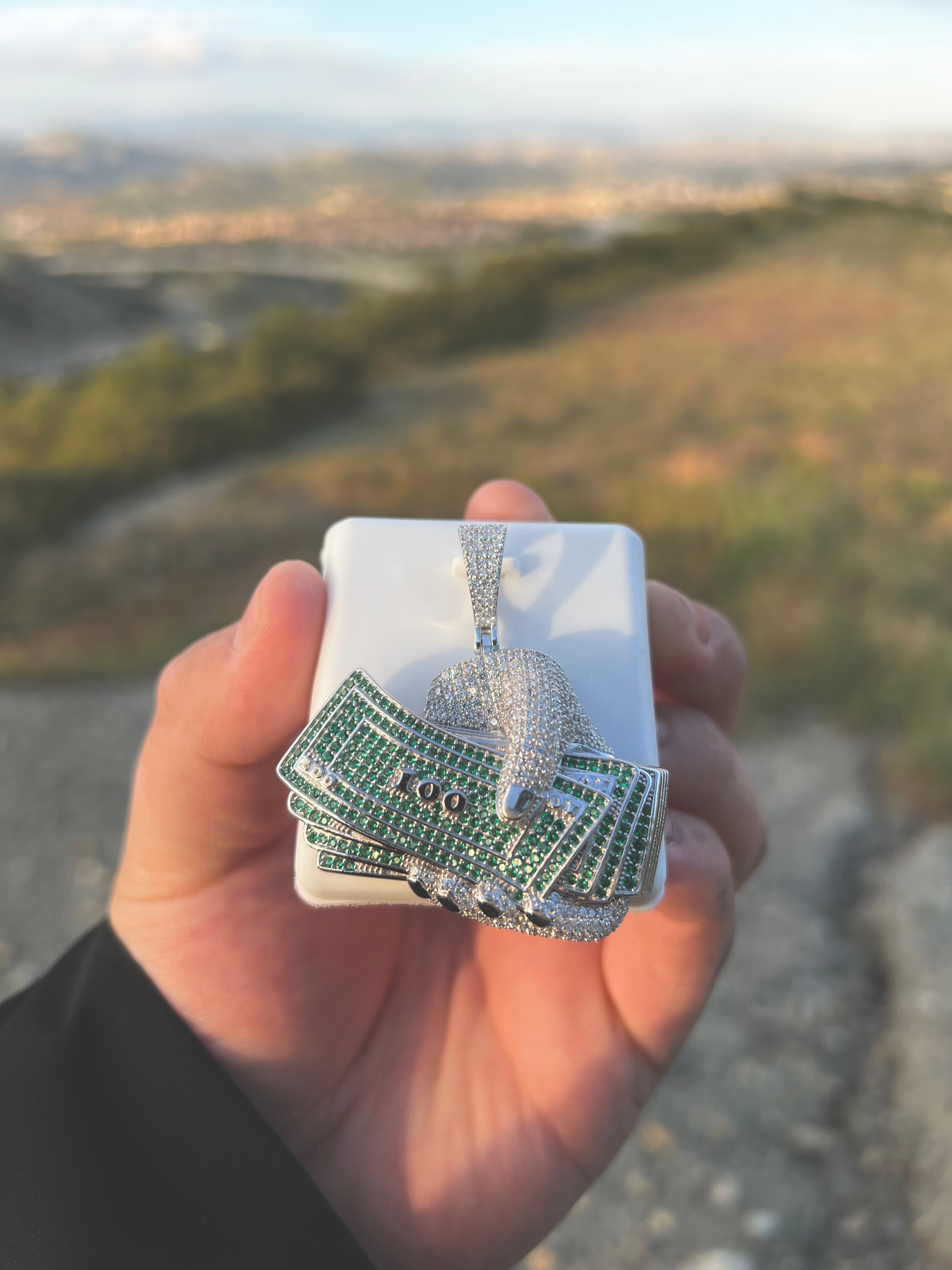 Diamond Cash In Hand Pendant Money Charm