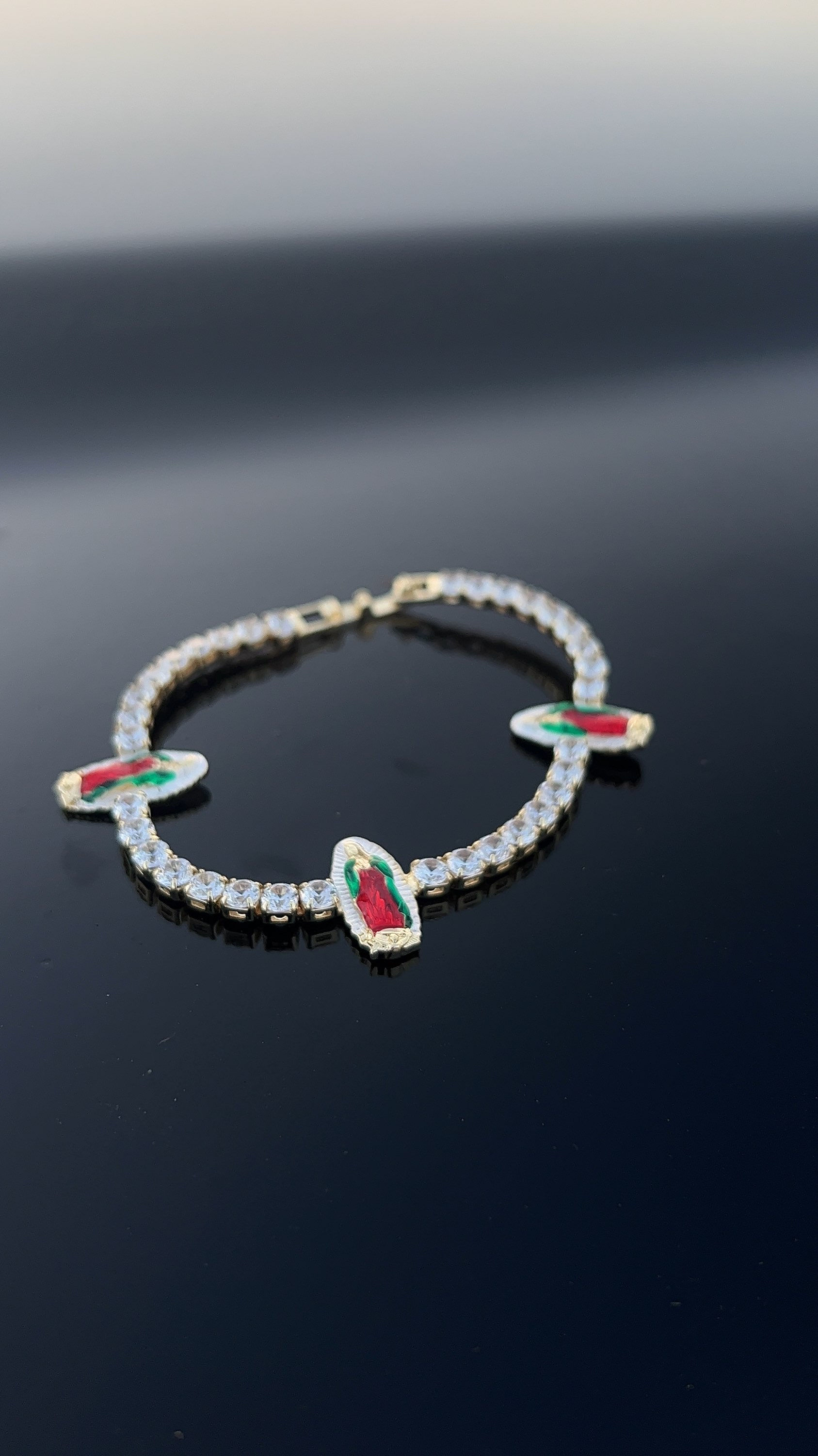 Virgencita tennis style bracelet