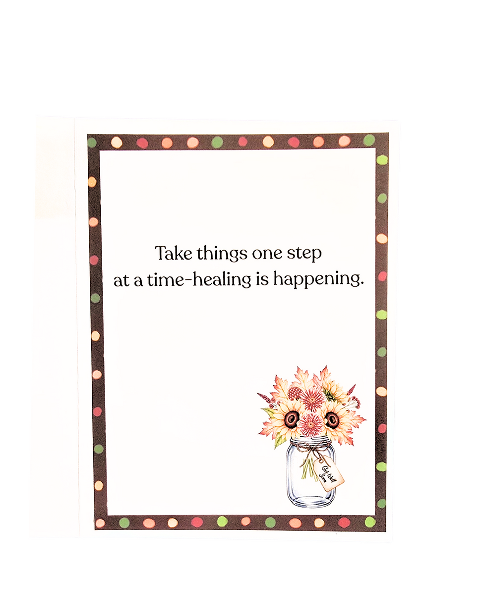 inside sentiment for get well bouquet card