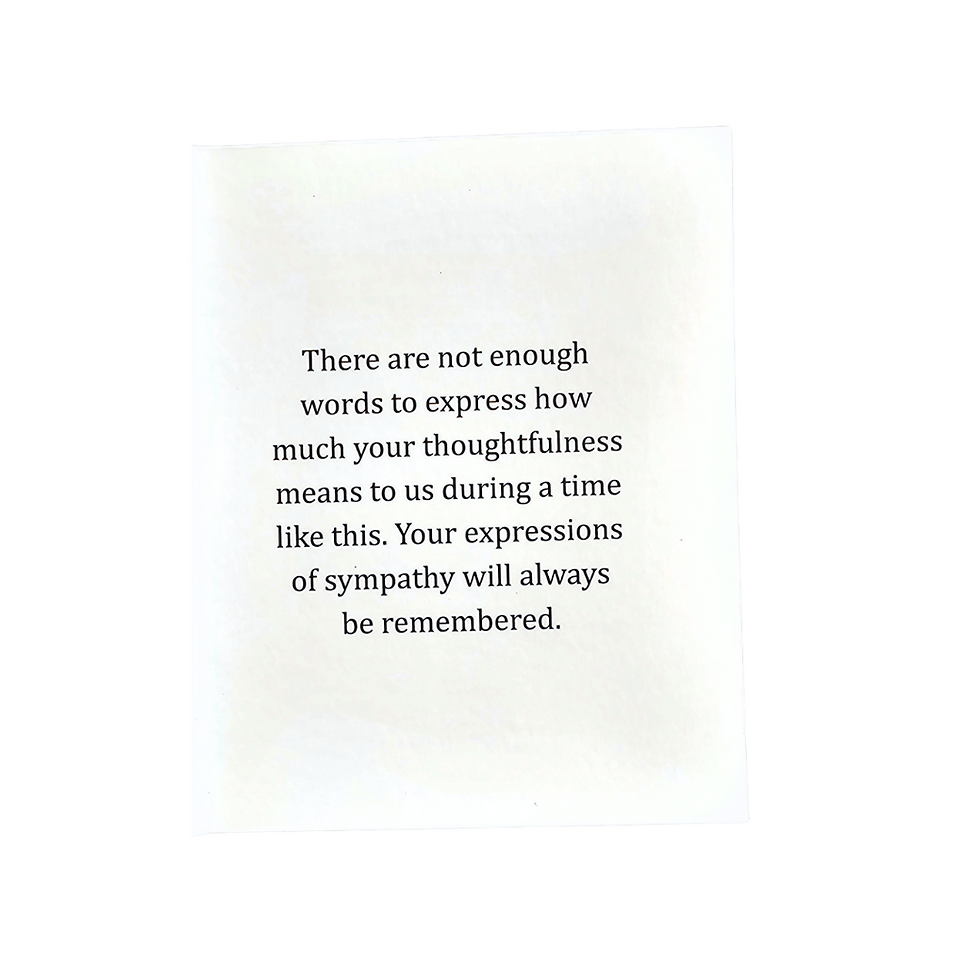 Thumbnail: inside of bereavement thank you card