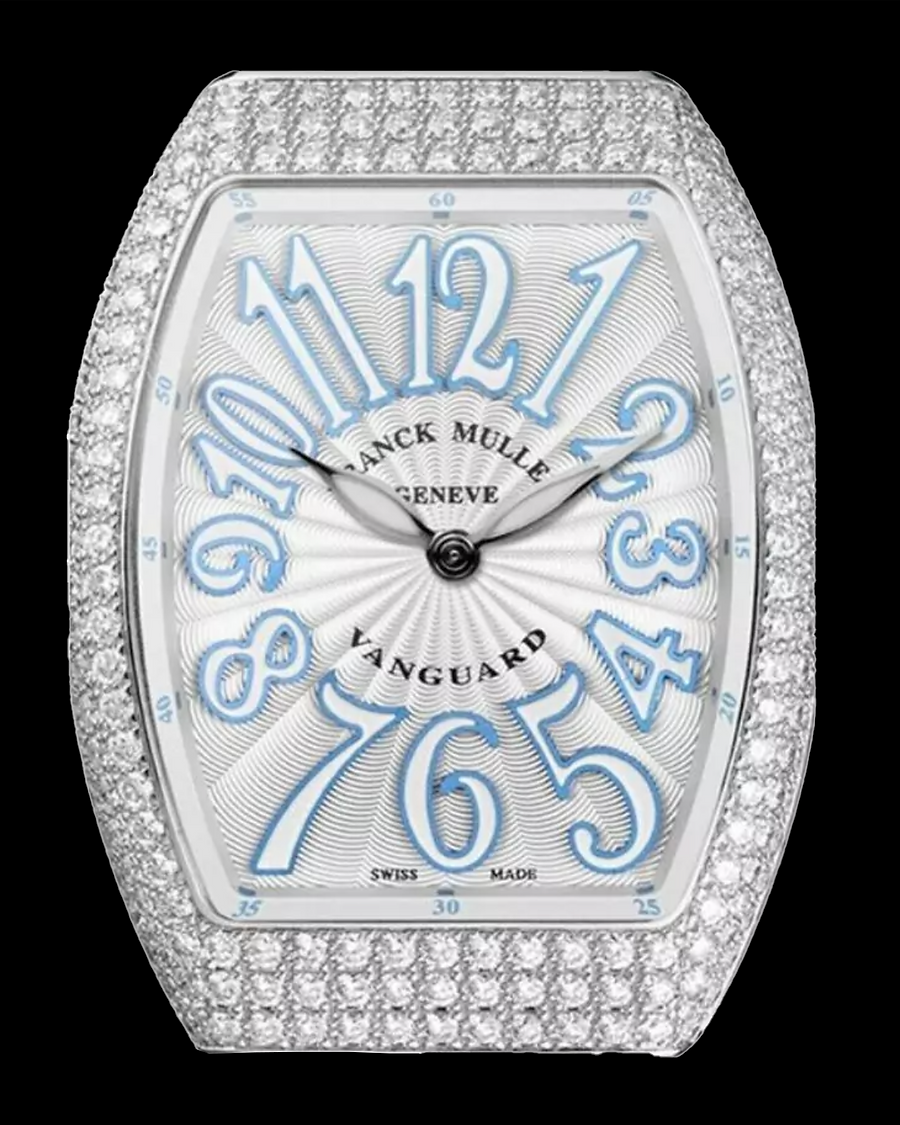 Franck Muller Vanguard V32 QZ AC BL Quartz Diamond Bezel White Dial, ref. V 32 QZ AC BL — view 1 of 3