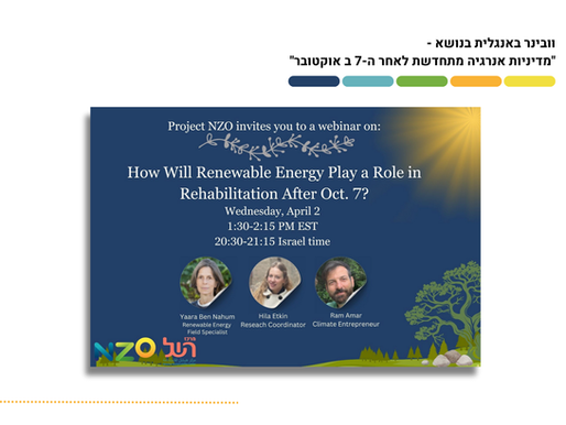 "מדיניות אנרגיה מתחדשת לאחר ה-7 ב אוקטובר"