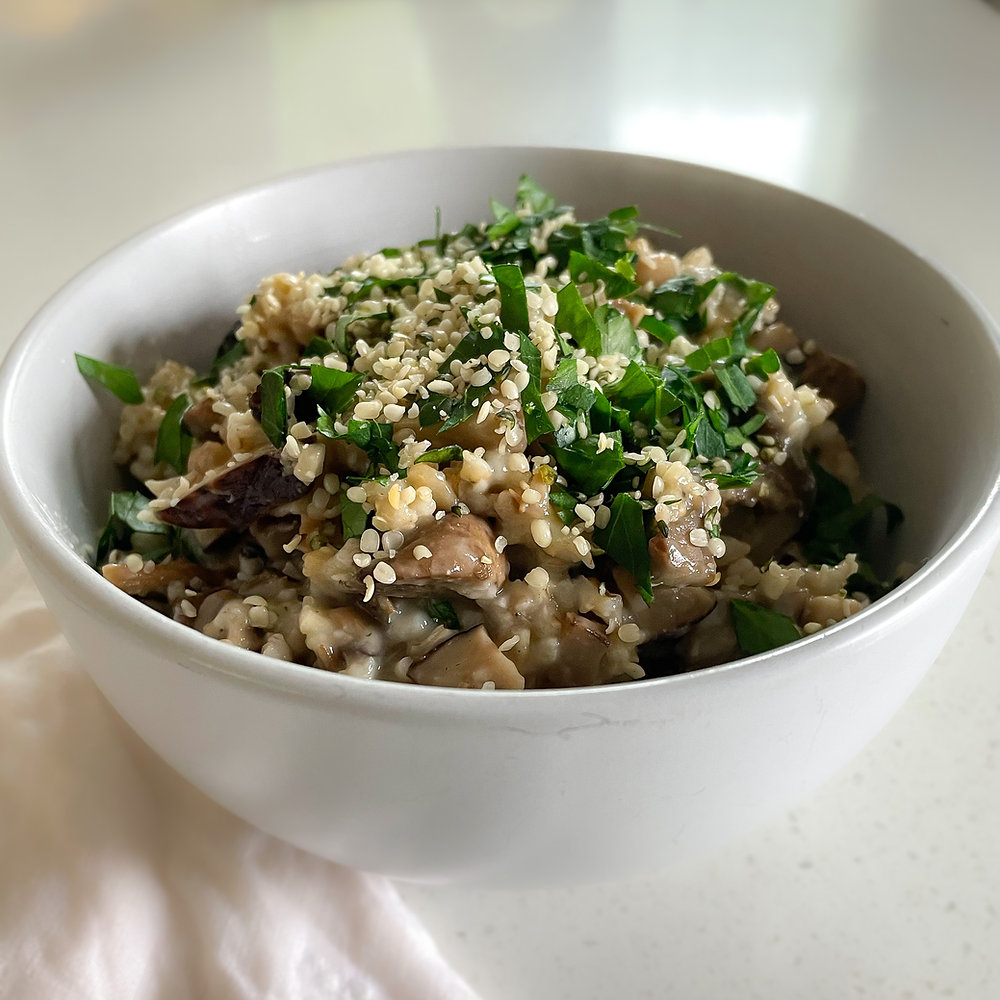 Oat Risotto with Mixed Mushrooms