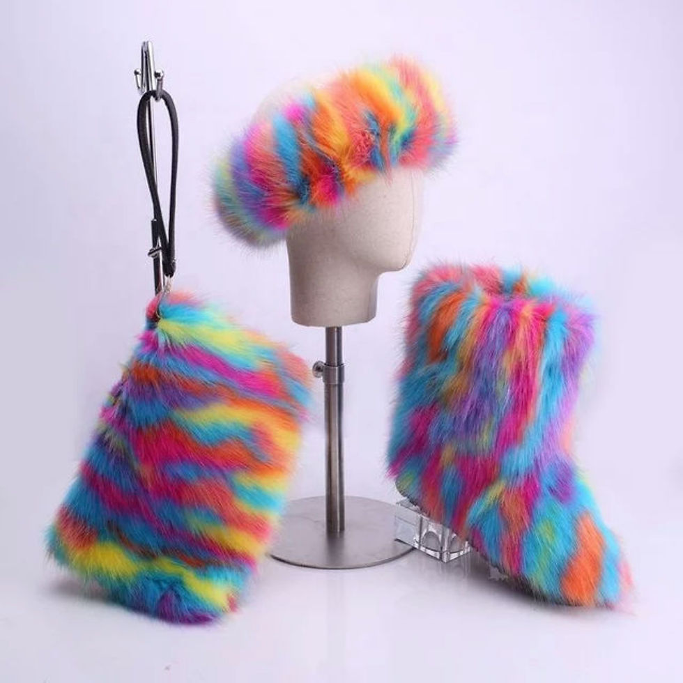 Thumbnail: Rainbow fur Clutch set