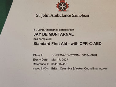 First Aid Certification for Jay