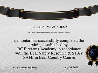 Bear Safety Certification for Jay