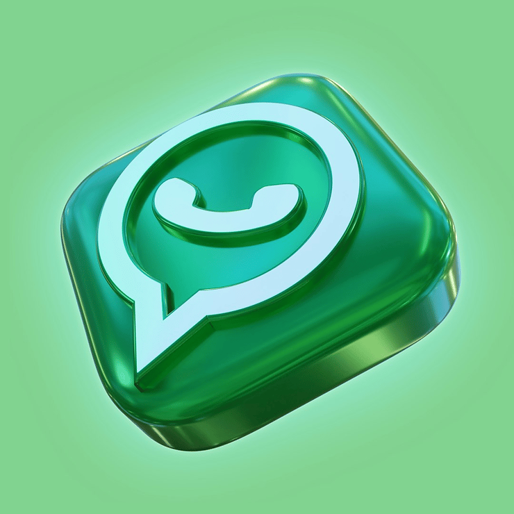 A green image where the whatsapp icon in #D is displayed