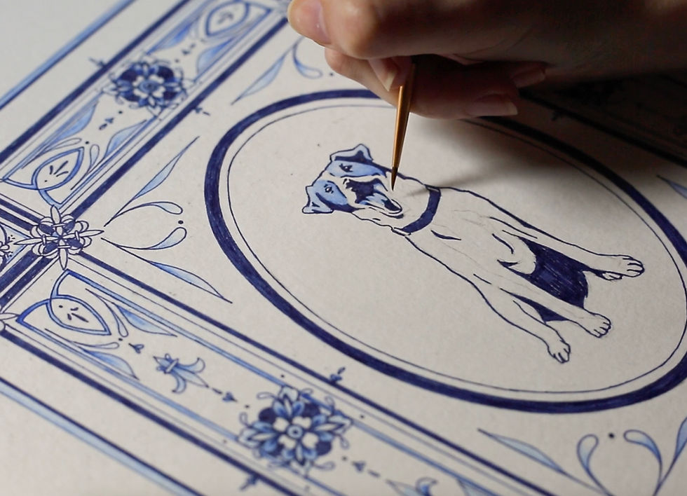 Thumbnail: Delft Pet Portrait Print