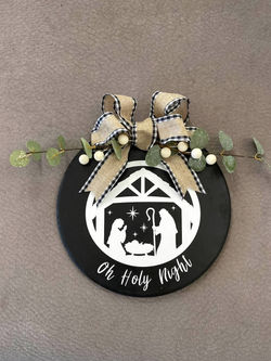 Oh Holy Night wood round