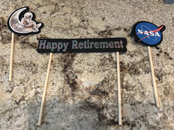 Nasa Retirement cake topper