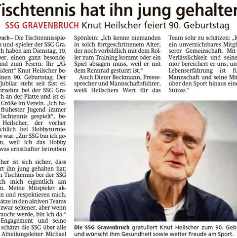 Tischtennis hält jung