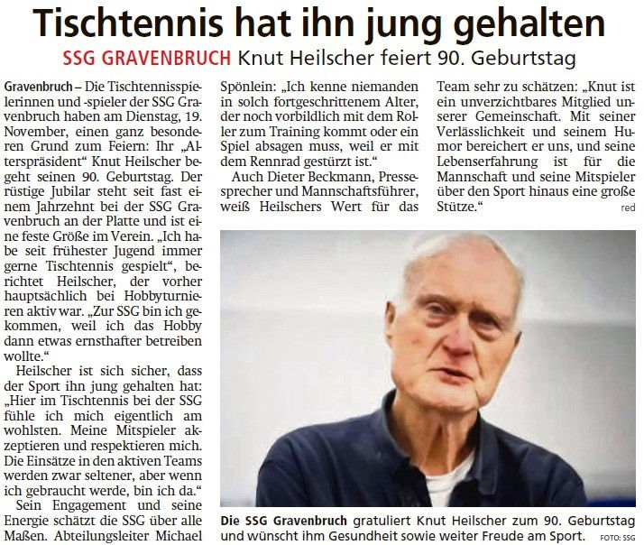 Tischtennis hält jung