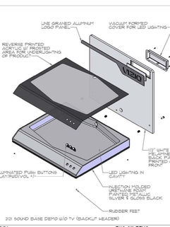 Vizio display, exploded.