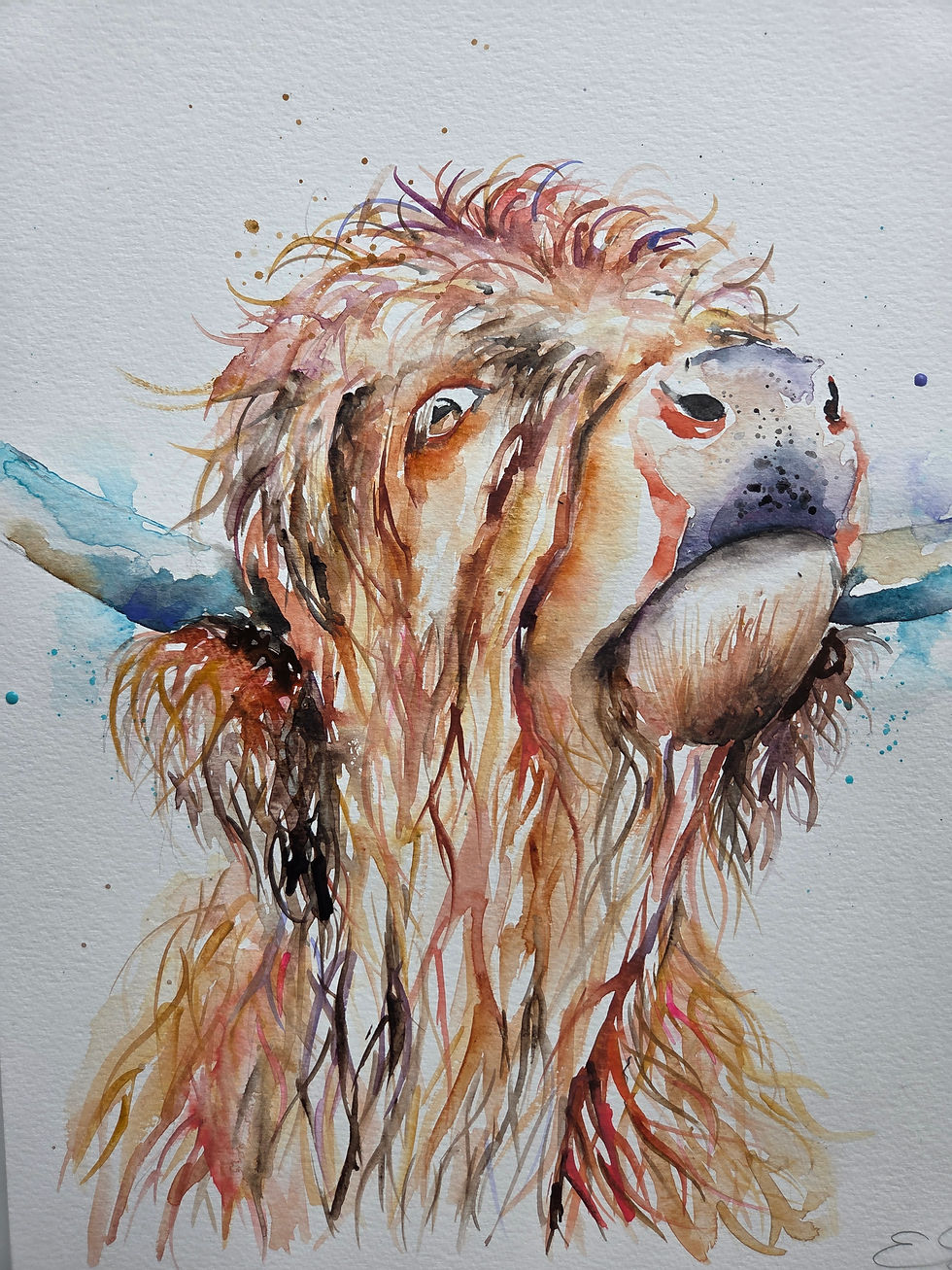 Thumbnail: Large Original Signed & Certificated Watercolour Painting of a Highland 