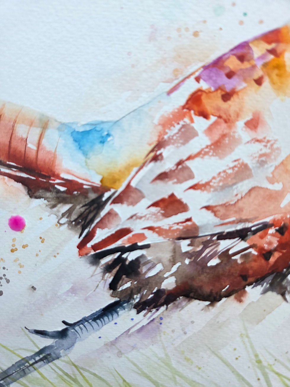Thumbnail: Large Original Signed & Certificated Watercolour Painting of a Pheasant
