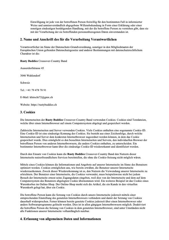 Datenschutzerklärung Rusty Buddies