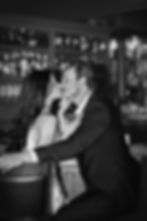 Engagement photos at Prime 47 in downtown Indianapolis where the couple first met
