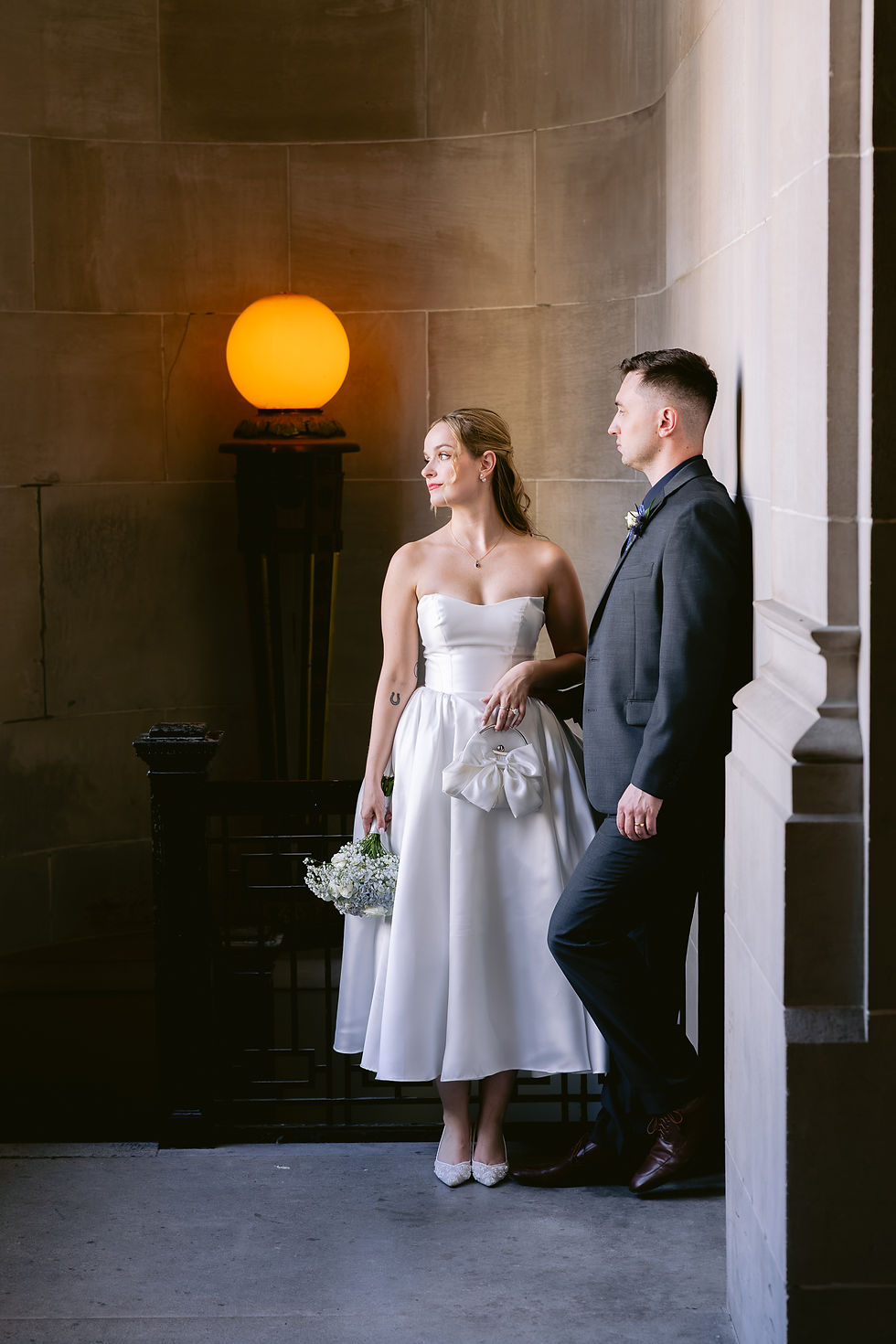 Romantic downtown Indianapolis elopement portraits