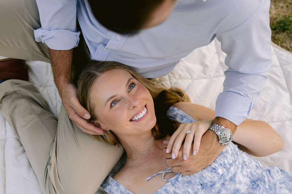 Engagement photography with soft sunset light at Geist Park