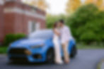 couple sharing a quiet moment during engagement photos at Newfields