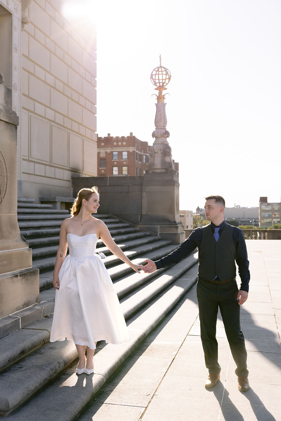 Indianapolis bride and groom portraits