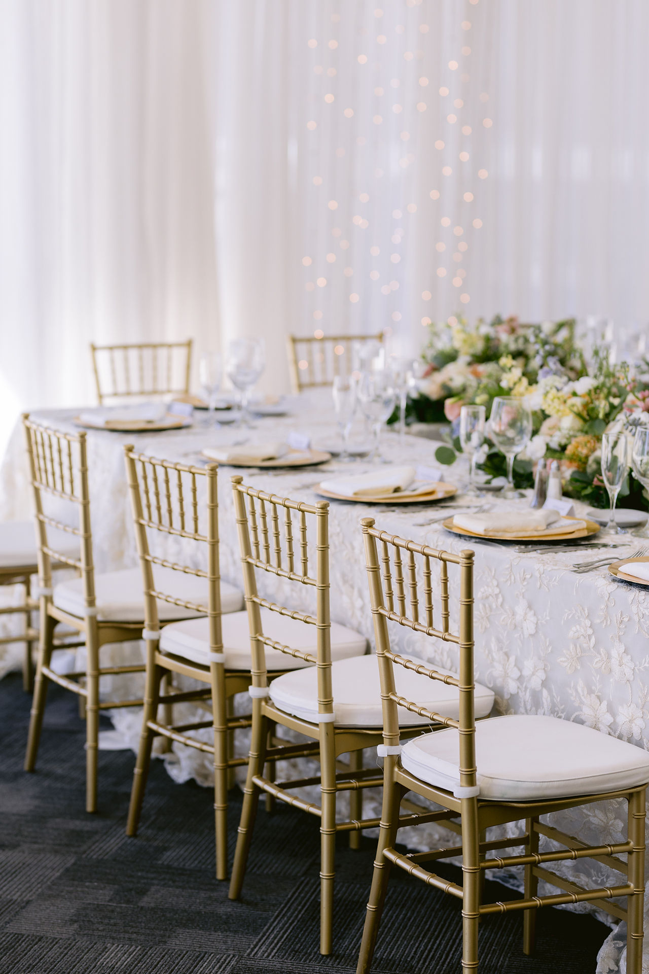 Wedding reception setup inside JPS Events at Regions Tower.