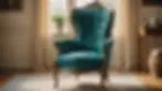 Eye-level view of a beautifully painted vintage chair in a bright color