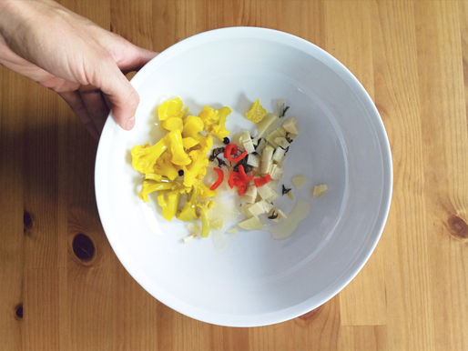 Pickles en salade de riz