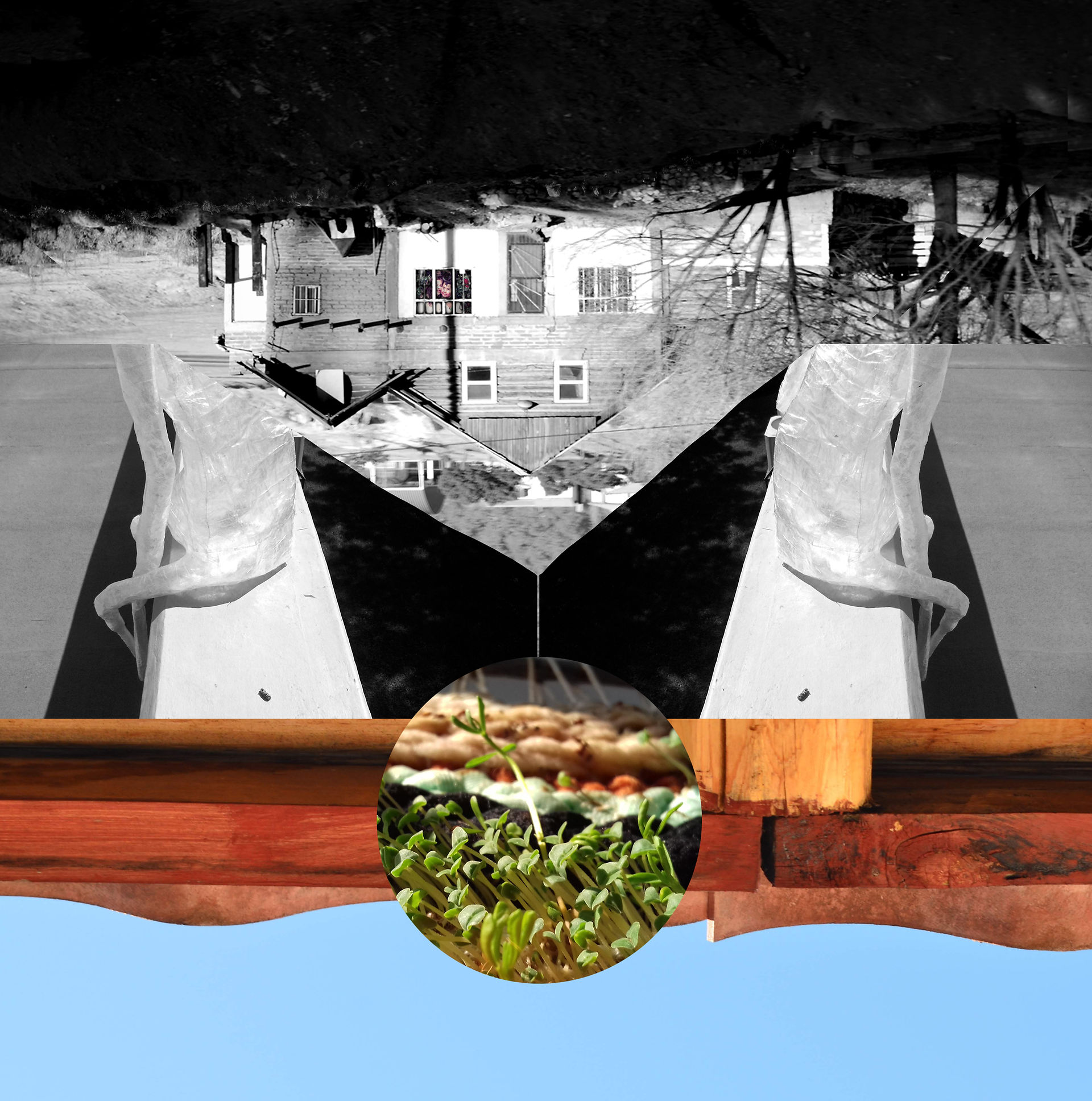 Digital collage that addresses the concept of home.