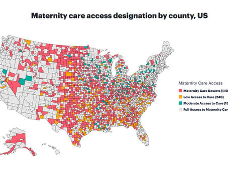 Maternity care access designation by county, US