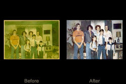 Family photo before and after