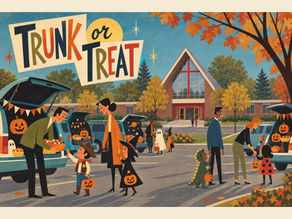 Families enjoying Trunk or Treat in the MSPC parking lot