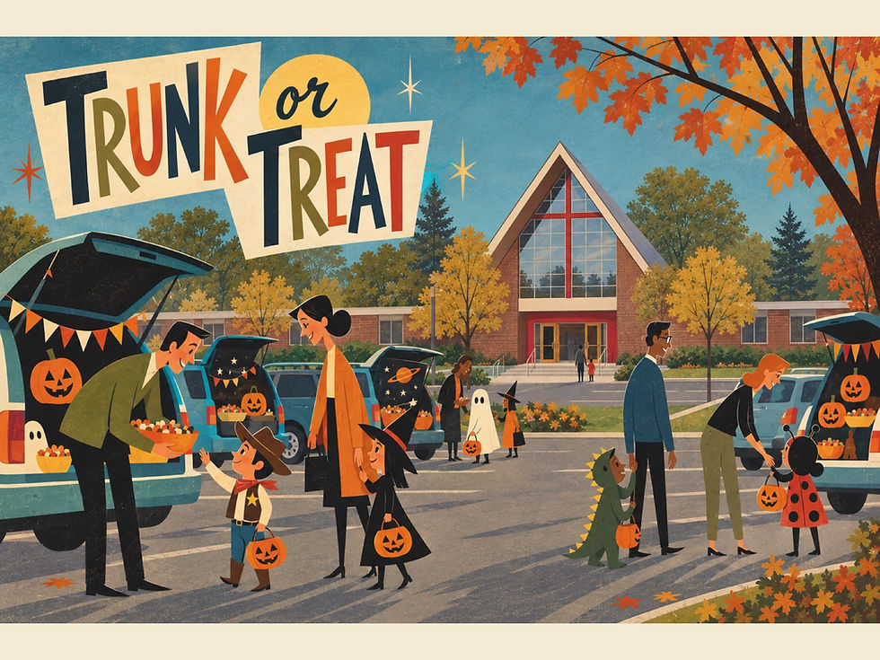 Families enjoying Trunk or Treat in the MSPC parking lot