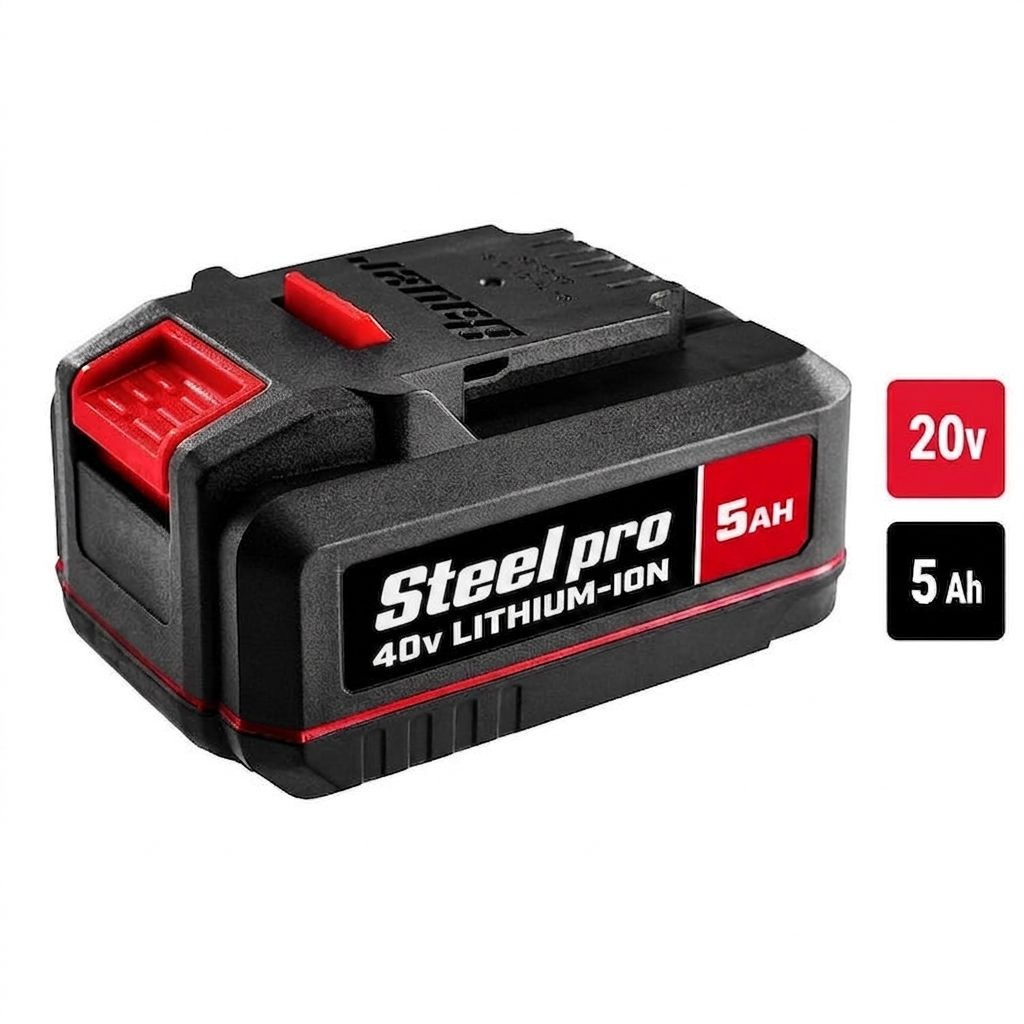 Batería Profesional Steel Pro 20V 5Ah 10 Celdas, Alta Duración y Carga Rápida