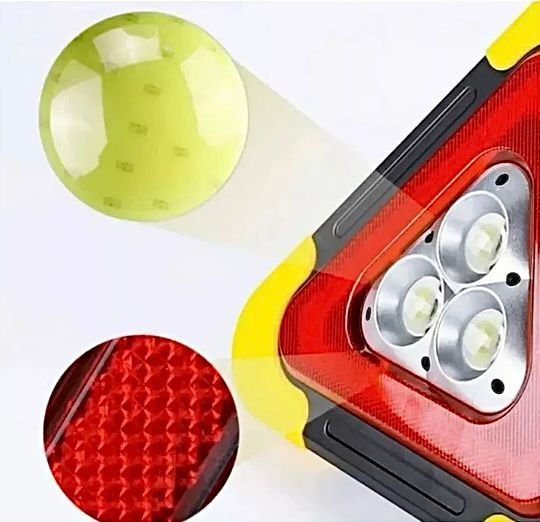 Miniatura: Triángulo de Emergencia LED Recargable Steel Pro con Panel Solar