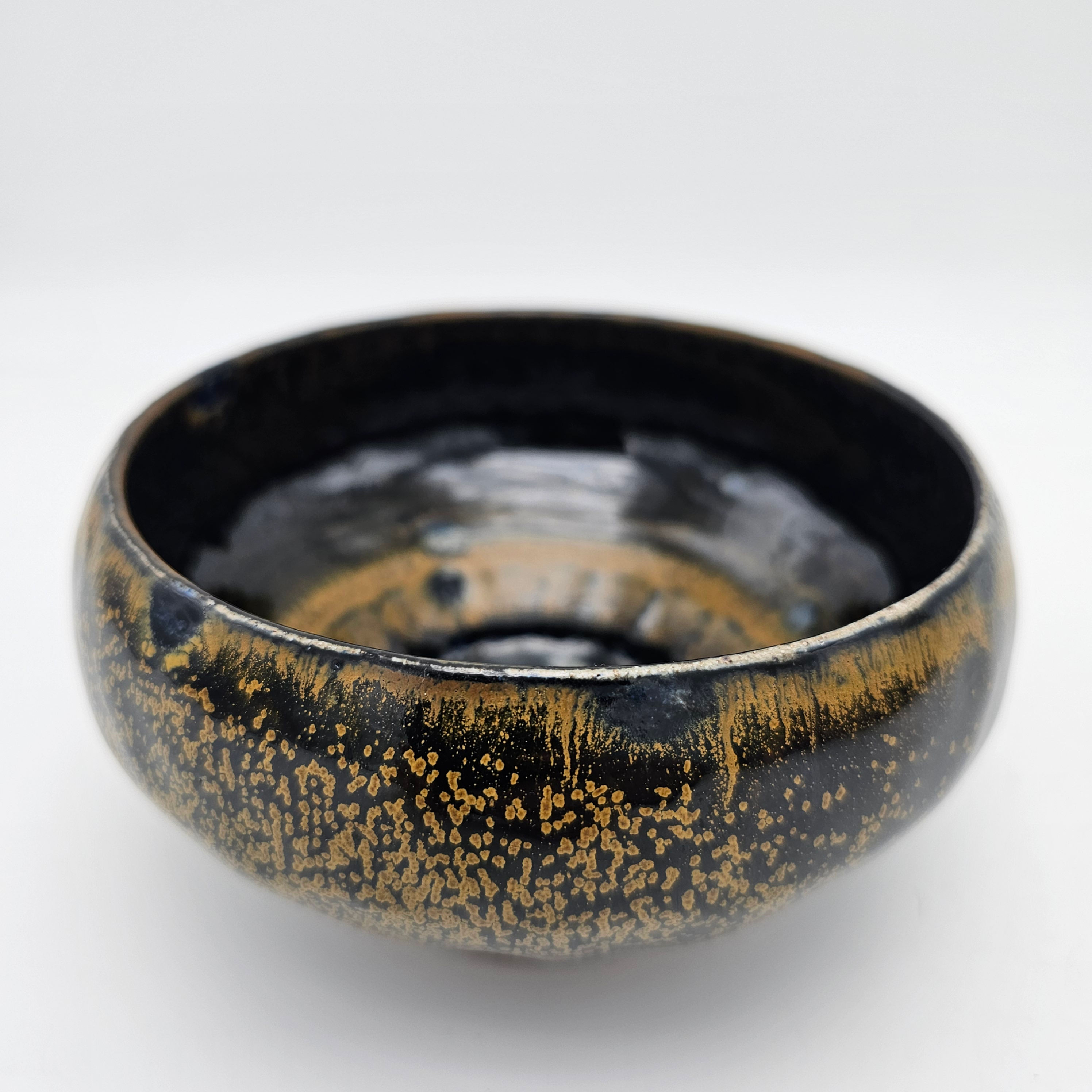 6" Black Soda-Fired Mandala Bowl 