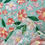 Thumbnail: Coral & Lilac Flowers on Duck Egg Green Viscose