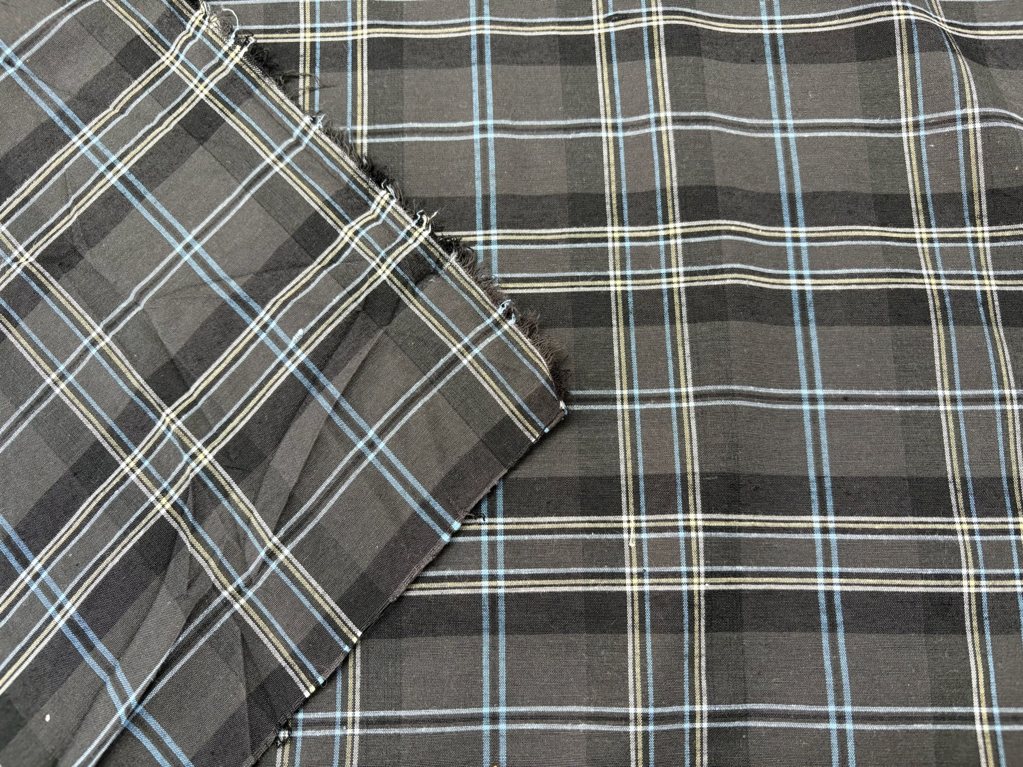 Grey Check Stretch Shirting