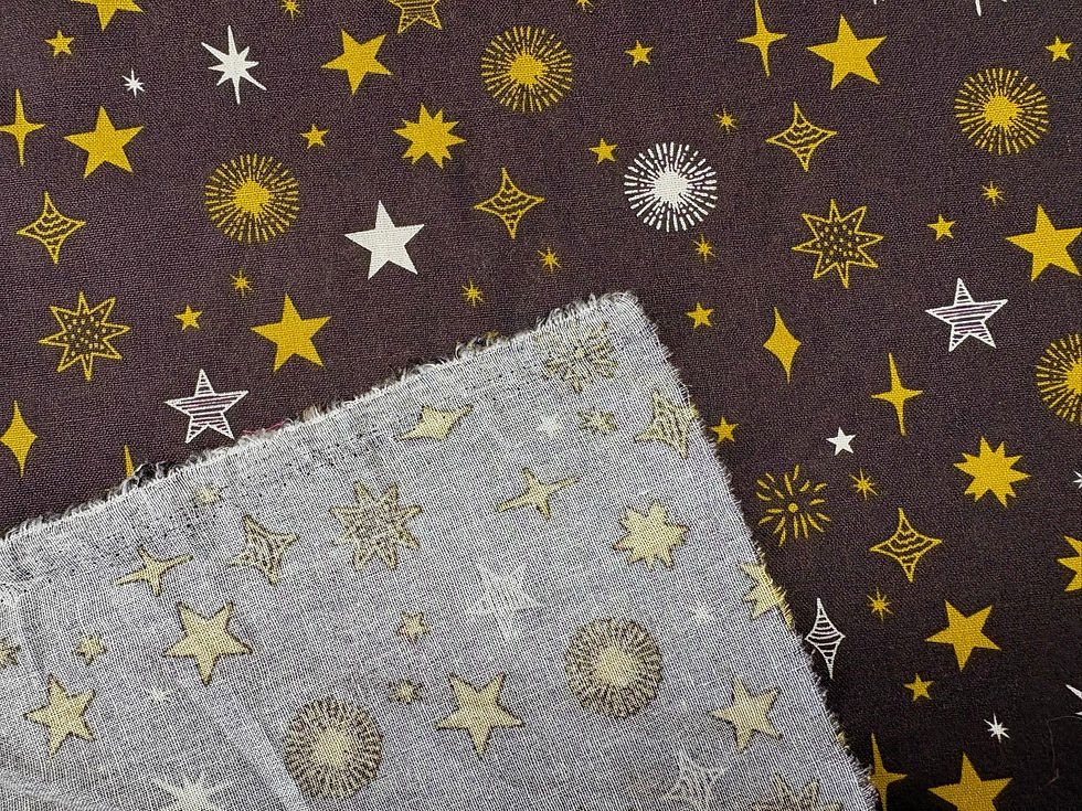 Thumbnail: Dark Grey With Gold Stars Cotton