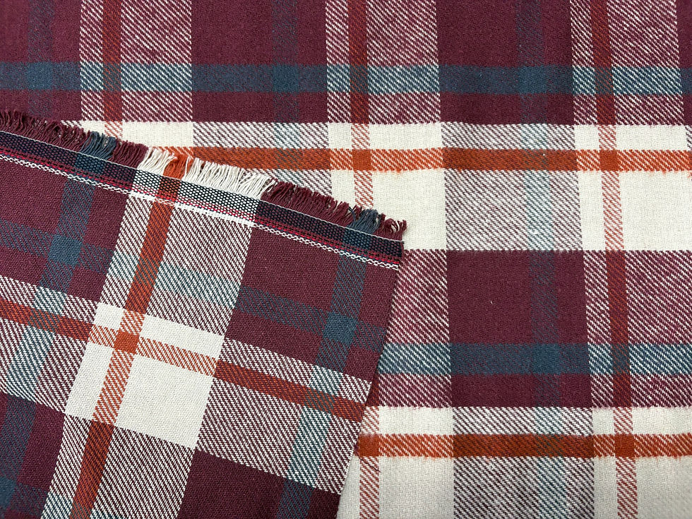 Thumbnail: Maroon Check Brushed Cotton
