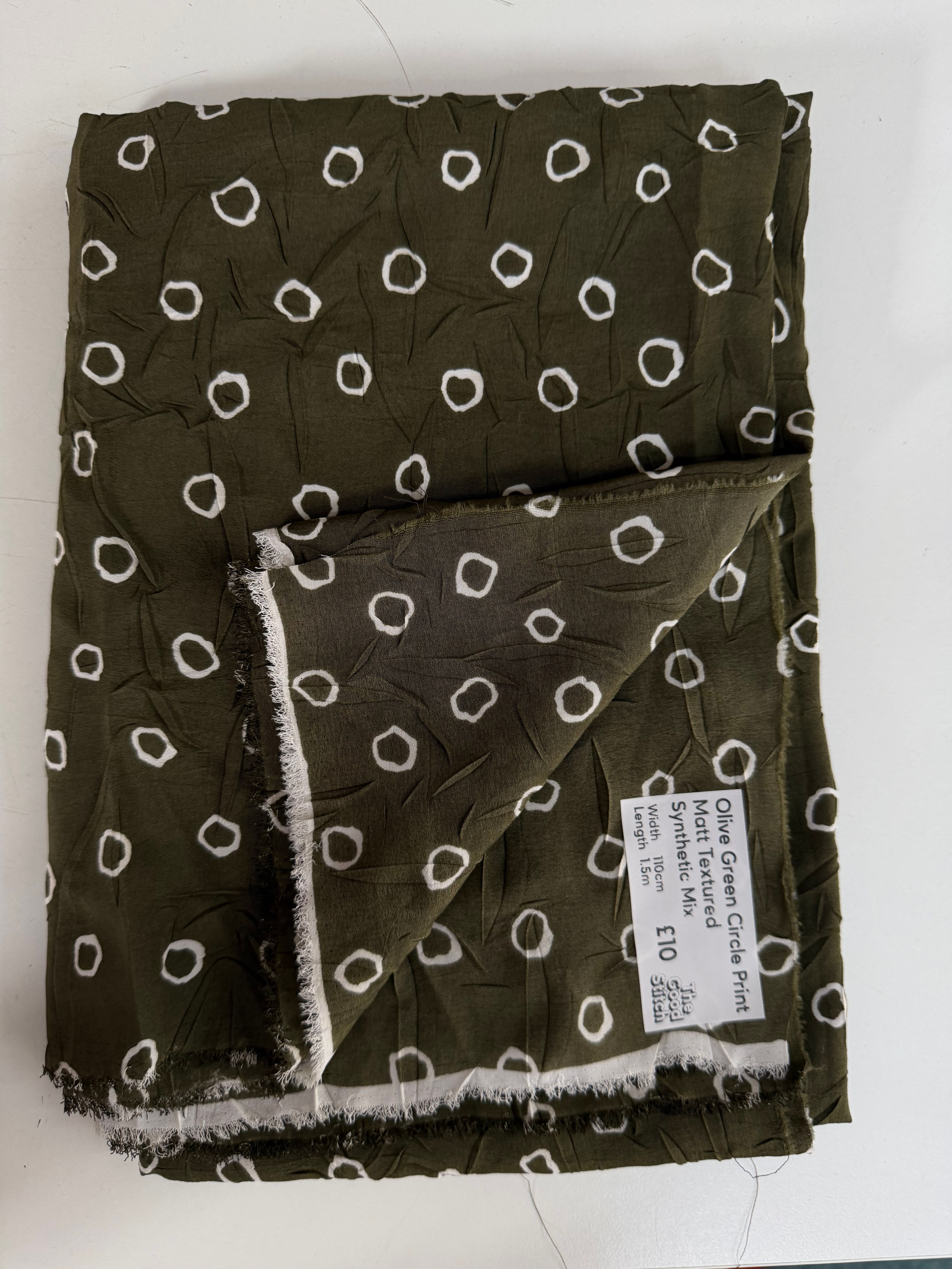 Olive Green Circle Print