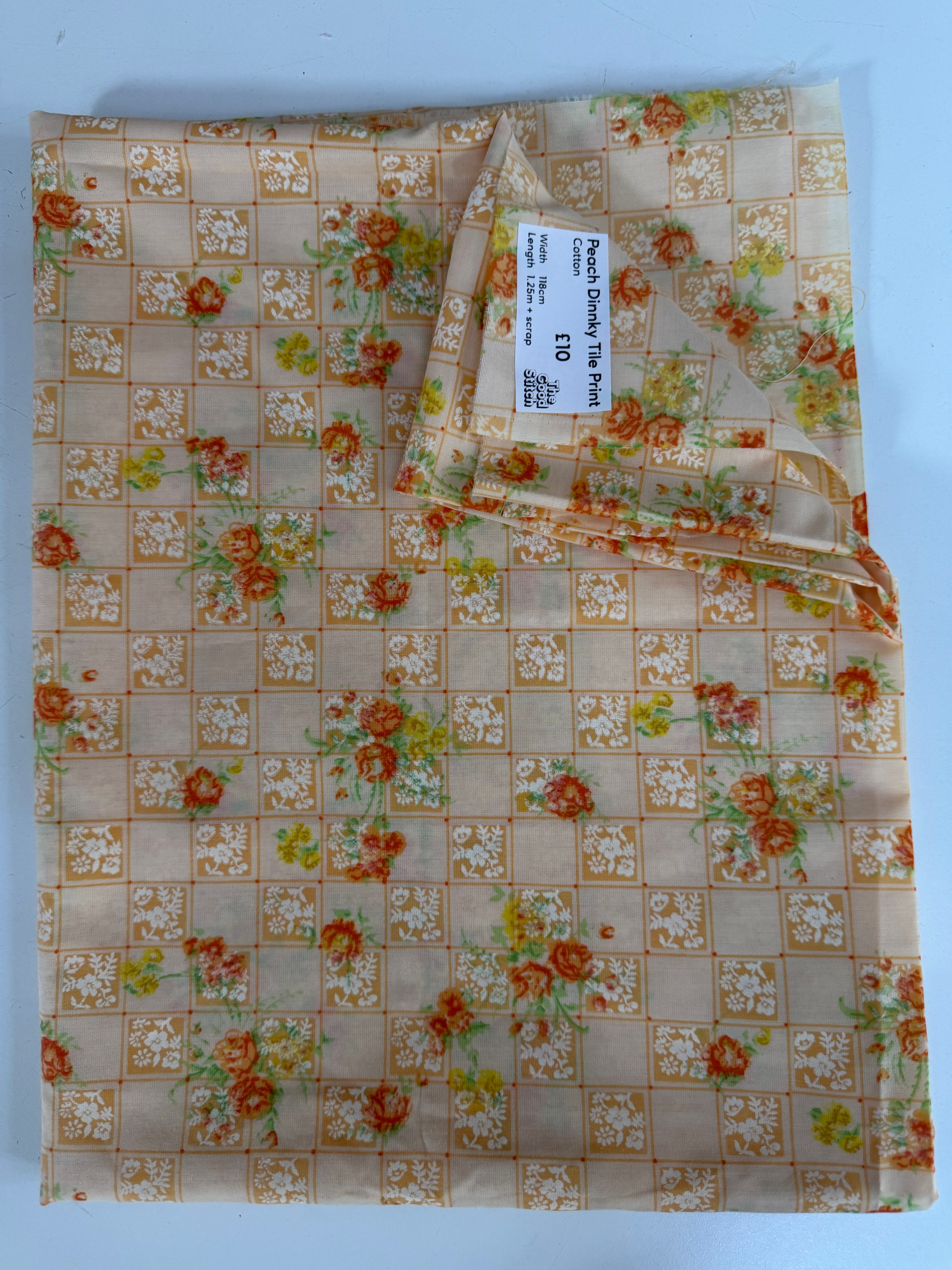 Peach Dinky Tile Print
