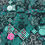 Thumbnail: Teal & Roses Grid by Art Gallery Fabrics