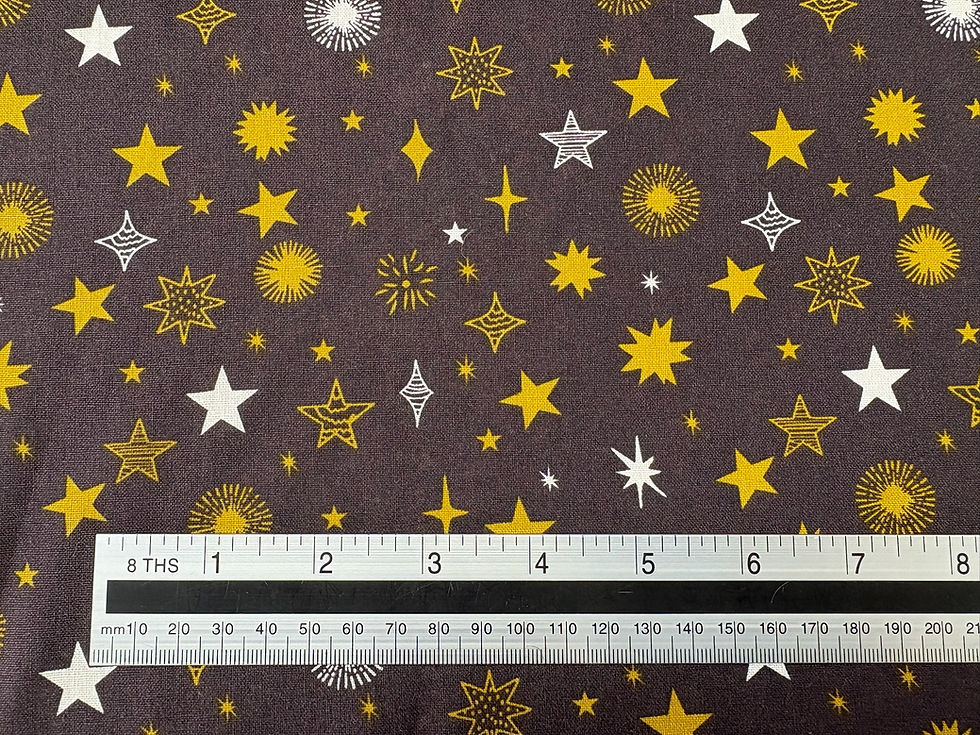Thumbnail: Dark Grey With Gold Stars Cotton