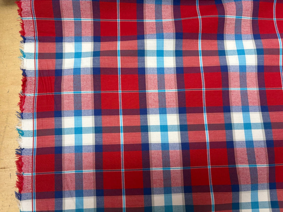 Thumbnail: Red, Blue & White Check Cotton