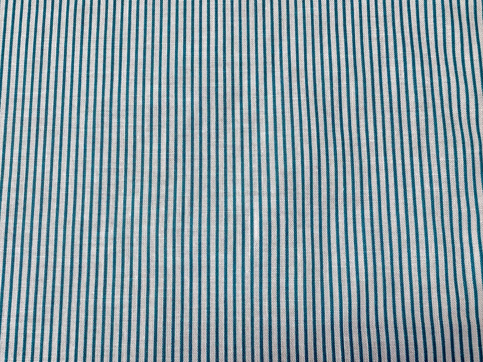 Thumbnail: Turquoise & White Stripe Cotton